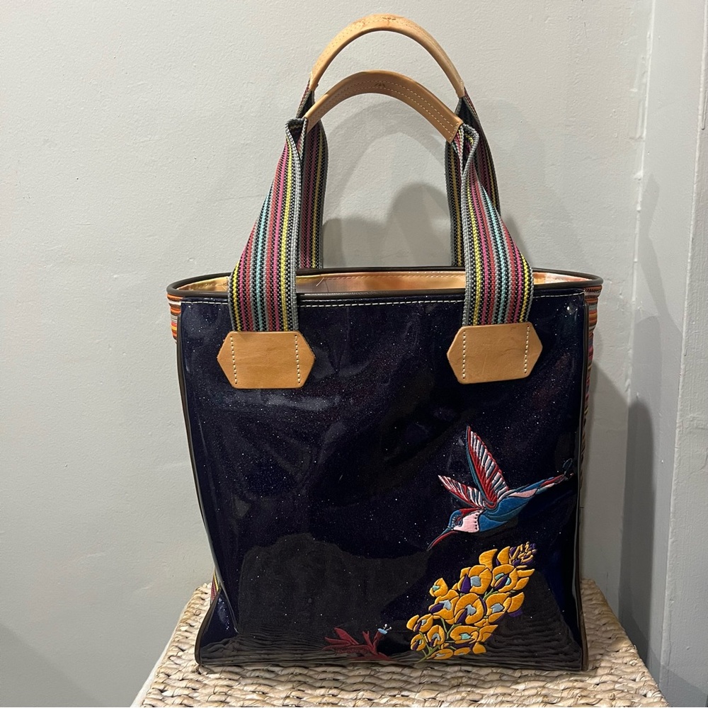 Consuela Haley Tote Bag Retired Hummingbird Blue Sparkles Classic Embroidered - Picture 2 of 10